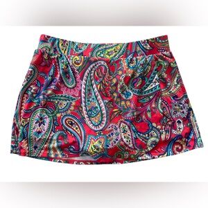 NWOT Tommy Bahama Red Paisley Swim Bottom Skort
